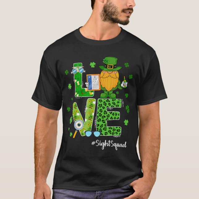 Sight Squad St Patrick's Day Gnome Optometrist Opt T-Shirt (Front)