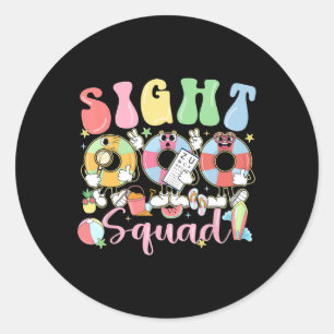 Sight Squad Summer Vibes Funny Optometry Ophthalmo Classic Round Sticker