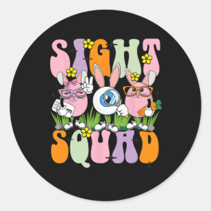 Sight Squad Therapist Optometrist Optometry Bunny Classic Round Sticker
