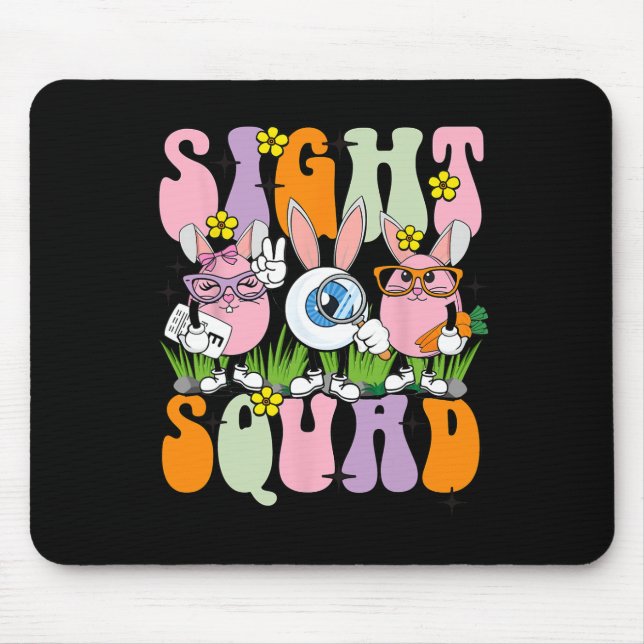 Sight Squad Therapist Optometrist Optometry Bunny  Mouse Mat (Front)