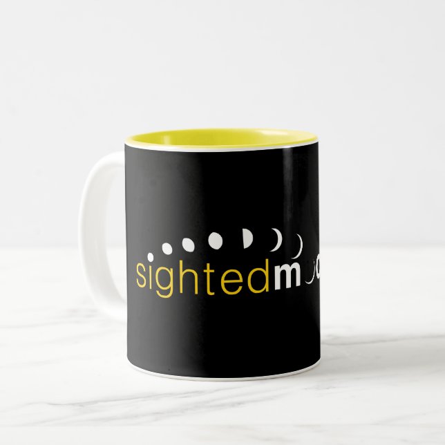 Sighted Moon Official Merchandise Two-Tone Coffee Mug (Front Left)