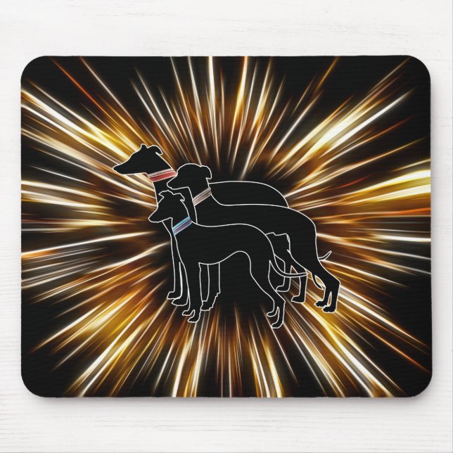 Sighthound Trio Silhouettes V1 Mouse Mat (Front)