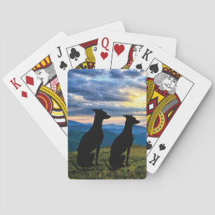 Sighthounds - Greyhound Sunset Playing Cards