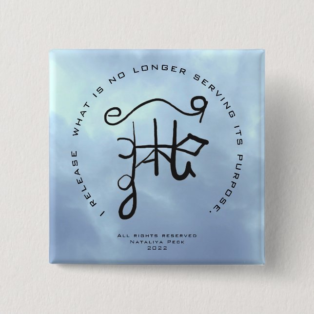 Sigil Art for Releasing and Letting Go 15 Cm Square Badge (Front)