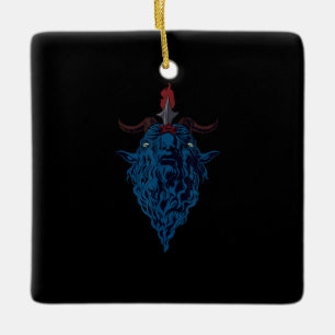 Sigil Of Baphomet Goat Of Mendes Satan Dark Goth Ceramic Ornament