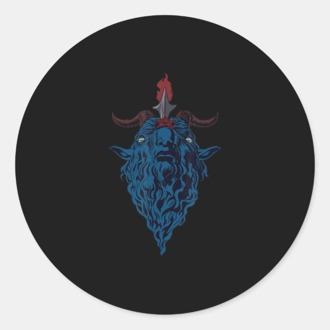 Sigil Of Baphomet Goat Of Mendes Satan Dark Goth Classic Round Sticker (Front)