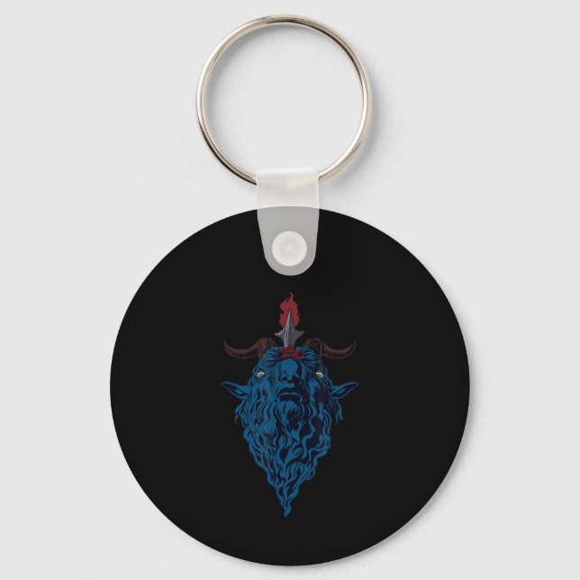 Sigil Of Baphomet Goat Of Mendes Satan Dark Goth Key Ring (Front)