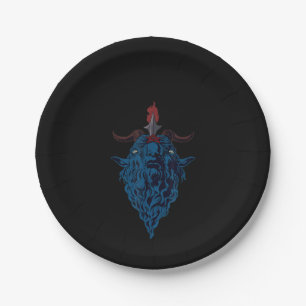 Sigil Of Baphomet Goat Of Mendes Satan Dark Goth Paper Plate