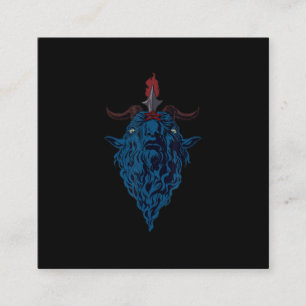 Sigil Of Baphomet Goat Of Mendes Satan Dark Goth Square Business Card