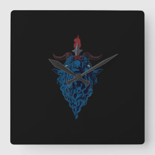 Sigil Of Baphomet Goat Of Mendes Satan Dark Goth Square Wall Clock