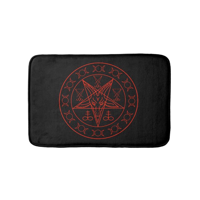 Sigil of Baphomet triple moon and sigil of lucifer Bath Mat (Front)