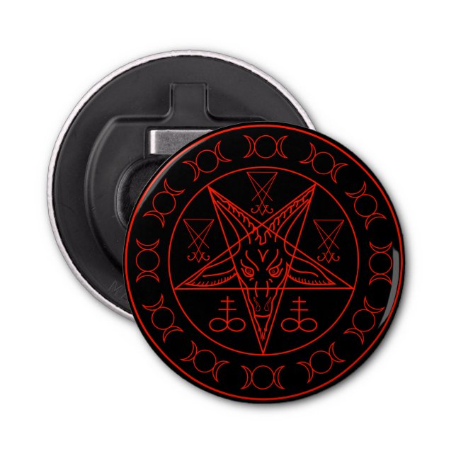 Sigil of Baphomet triple moon and sigil of lucifer Bottle Opener (Front)