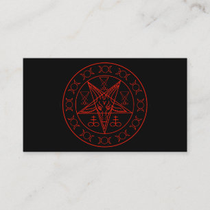Sigil of Baphomet triple moon and sigil of lucifer Business Card