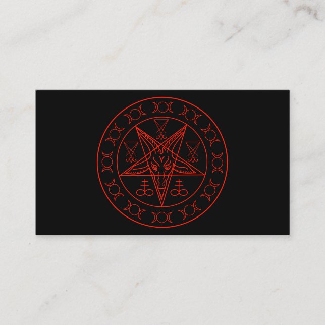 Sigil of Baphomet triple moon and sigil of lucifer Business Card (Front)
