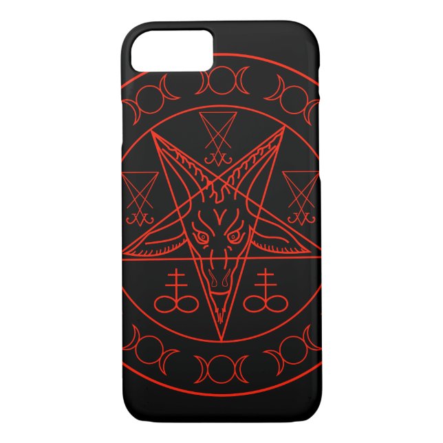 Sigil of Baphomet triple moon and sigil of lucifer Case-Mate iPhone Case (Back)