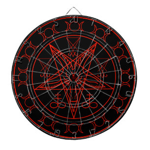 Sigil of Baphomet triple moon and sigil of lucifer Dartboard