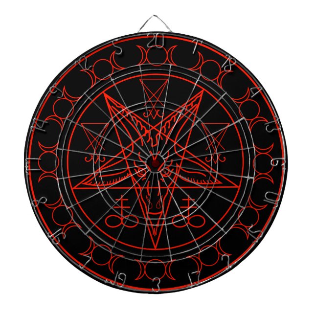 Sigil of Baphomet triple moon and sigil of lucifer Dartboard (Front)