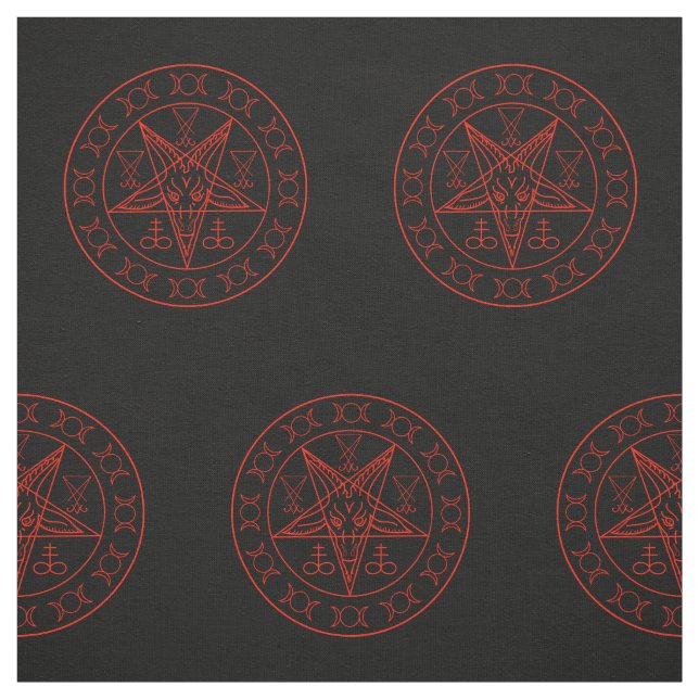 Sigil of Baphomet triple moon and sigil of lucifer Fabric (Swatch)