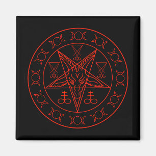 Sigil of Baphomet triple moon and sigil of lucifer Magnet
