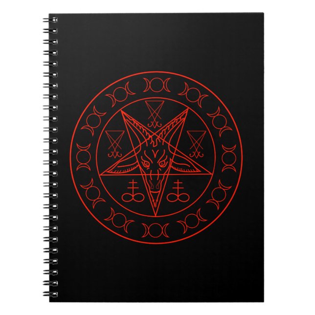 Sigil of Baphomet triple moon and sigil of lucifer Notebook (Front)
