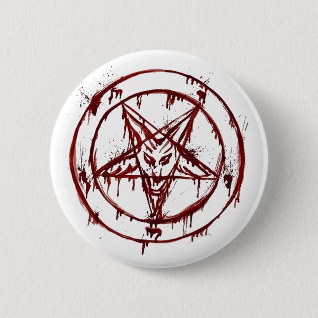 Sigil of Baphomet with Goat Head 6 Cm Round Badge (Front)