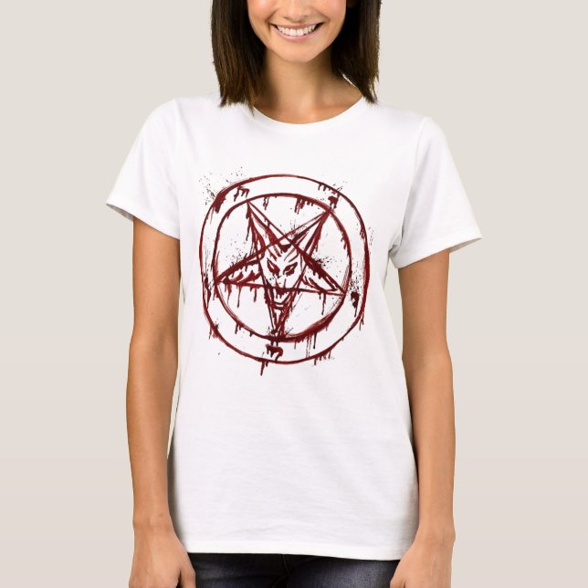 Sigil of Baphomet with Goat Head T-Shirt (Front)