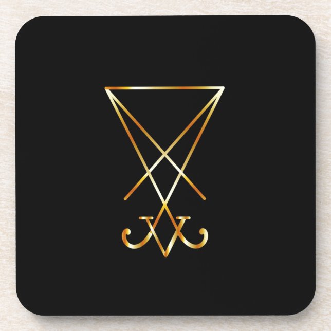 Sigil of Lucifer- A symbol of satanism Coaster (Front)