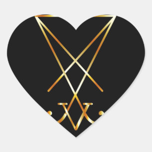 Sigil of Lucifer- A symbol of satanism Heart Sticker