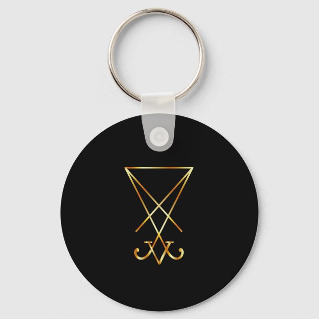 Sigil of Lucifer- A symbol of satanism Key Ring (Front)