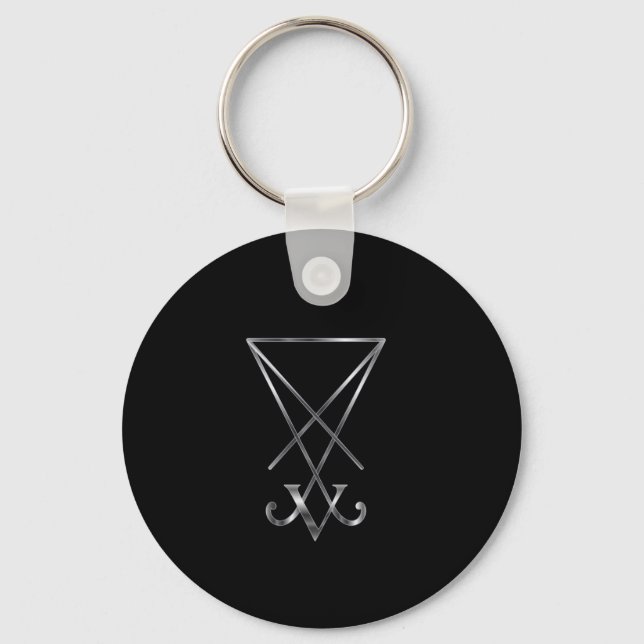 Sigil of Lucifer- A symbol of satanism Key Ring (Front)