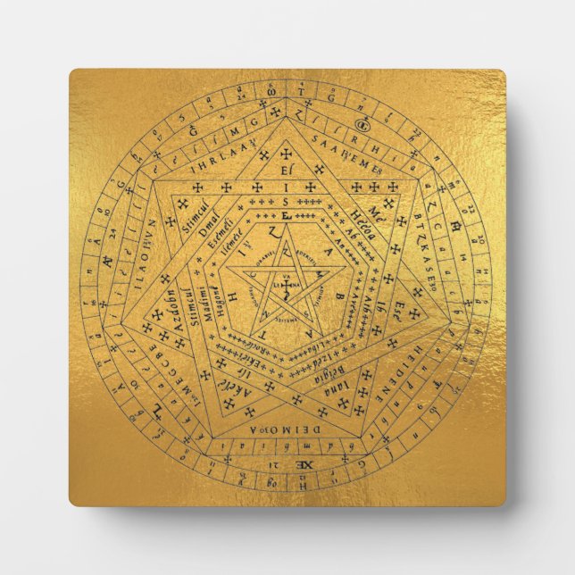 Sigillum Dei Seal of God Angelic John Dee Diagram Plaque (Front)