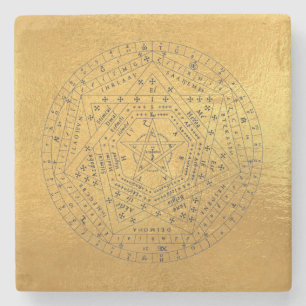 Sigillum Dei Seal of God Angelic John Dee Diagram Stone Coaster