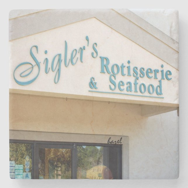 Sigler's, Hilton Head Island Marble Coaster. Stone Coaster (Front)
