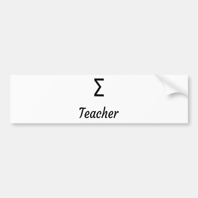 Sigma (Σ) Teacher - Greek teachers Bumper Sticker (Front)
