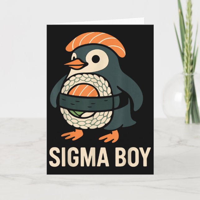 Sigma Boy Italian Brainrot Funny Meme Penguin  Card (Front)