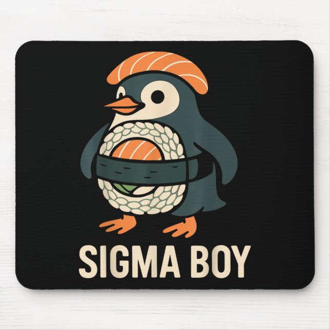 Sigma Boy Italian Brainrot Funny Meme Penguin  Mouse Mat (Front)