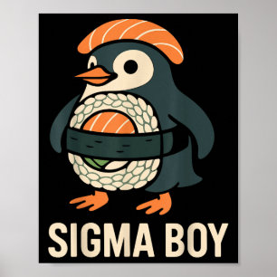 Sigma Boy Italian Brainrot Funny Meme Penguin Poster