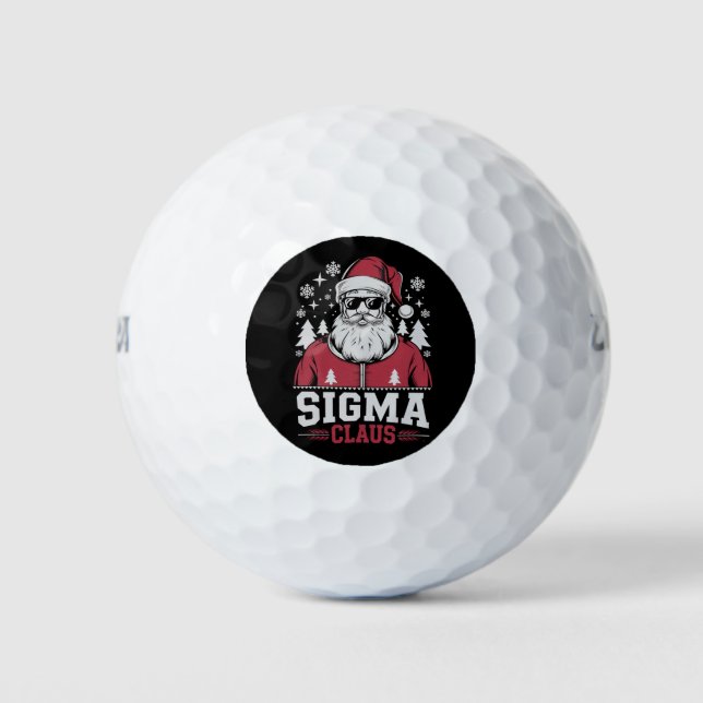 Sigma Claus Cool Santa Christmas Rizz Rizzler Meme Golf Balls (Front)