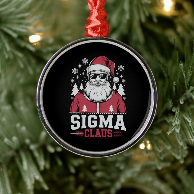 Sigma Claus Cool Santa Christmas Rizz Rizzler Meme Metal Tree Decoration (Tree)