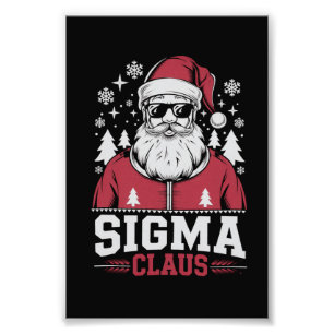 Sigma Claus Cool Santa Christmas Rizz Rizzler Meme Photo Print