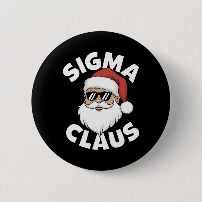Sigma Claus Cool Santa Funny Christmas Rizz Rizzle 6 Cm Round Badge (Front)