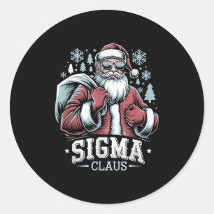 Sigma Claus Cool Santa Funny Christmas Rizz Rizzle Classic Round Sticker