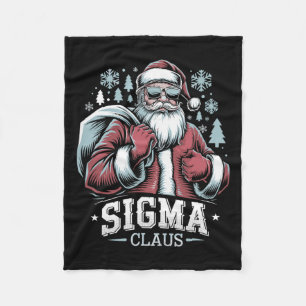 Sigma Claus Cool Santa Funny Christmas Rizz Rizzle Fleece Blanket