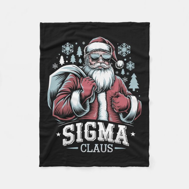 Sigma Claus Cool Santa Funny Christmas Rizz Rizzle Fleece Blanket (Front)