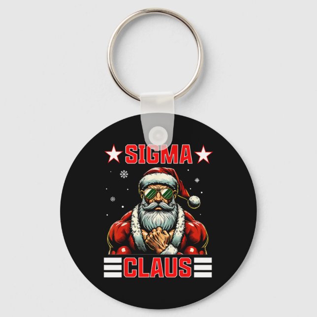 Sigma Claus Funny Christmas Santa Rizz Middle Scho Key Ring (Front)