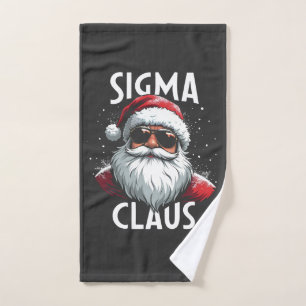 Sigma Claus Funny Gen Alpha Middle School Christma Hand Towel