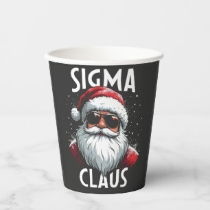 Sigma Claus Funny Gen Alpha Middle School Christma Paper Cups
