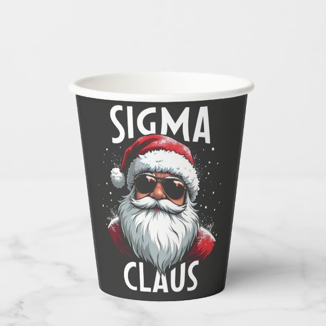 Sigma Claus Funny Gen Alpha Middle School Christma Paper Cups (Front)