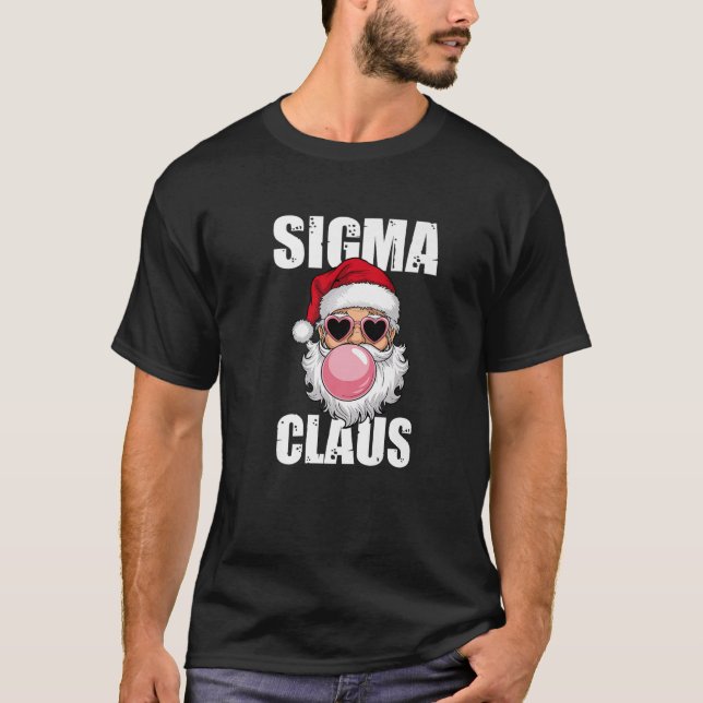 Sigma Claus Funny Rizz Meme Santa Rizz Christmas S T-Shirt (Front)