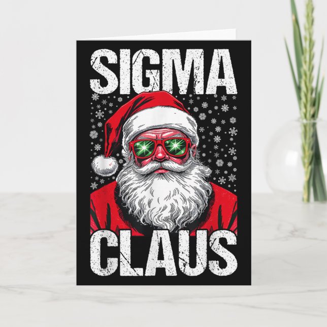 Sigma Claus Santa Funny Christmas Rizz Male For Bo Card (Front)